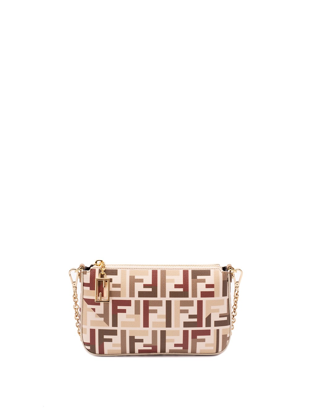 Fendi Ff Fabric Uette Pouch With Chain Bags In Multi