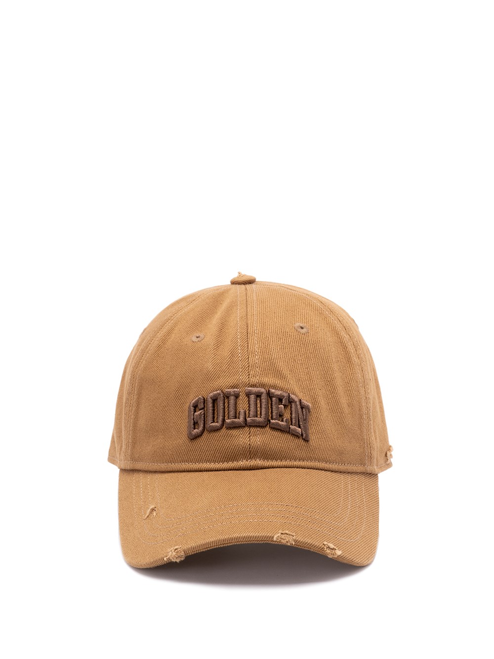Golden Goose `journey` Baseball Cap With `golden` Embroidery In Sand