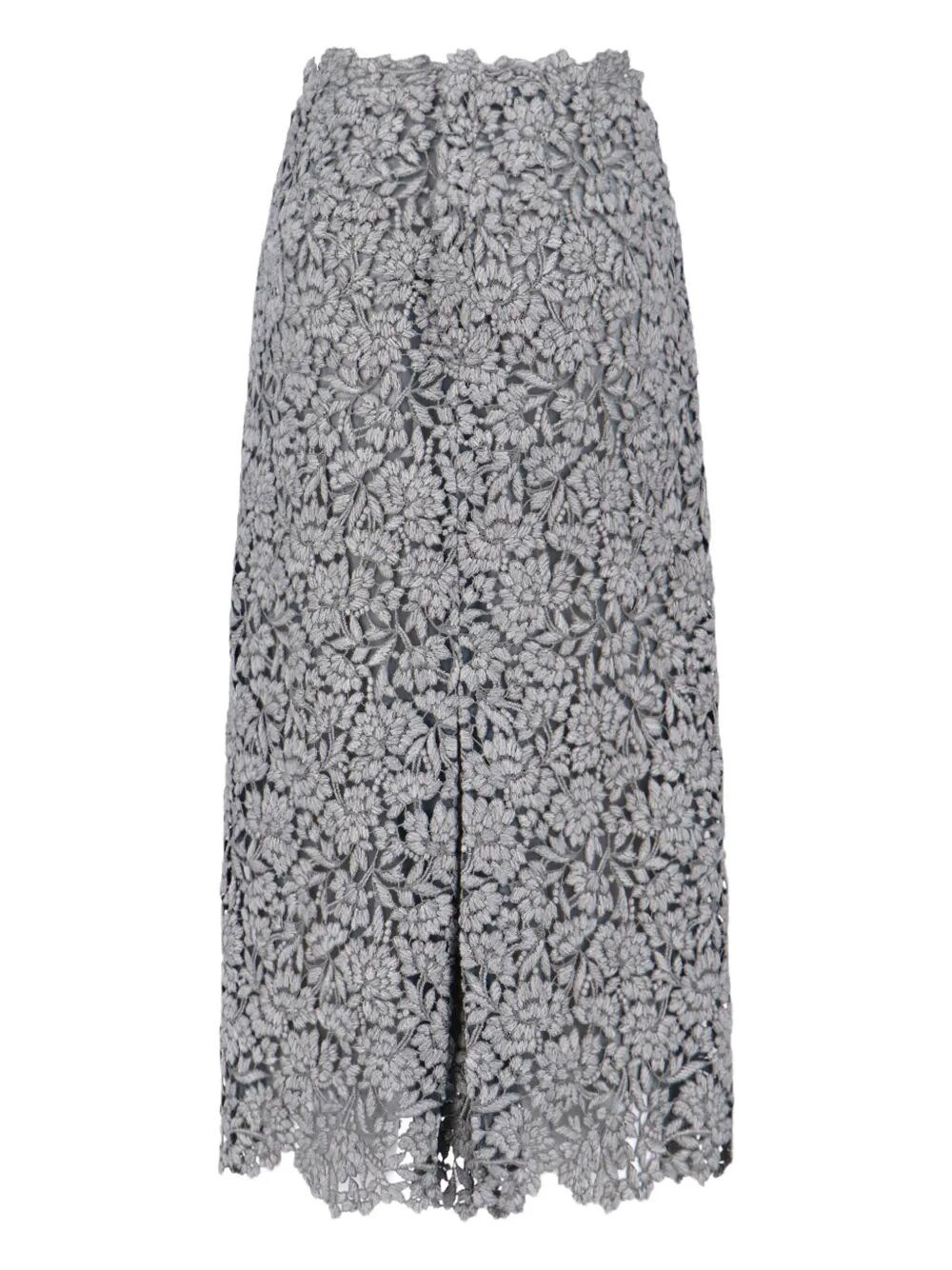 Ermanno Scervino Floral-lace Scalloped Hem Skirt In Gray