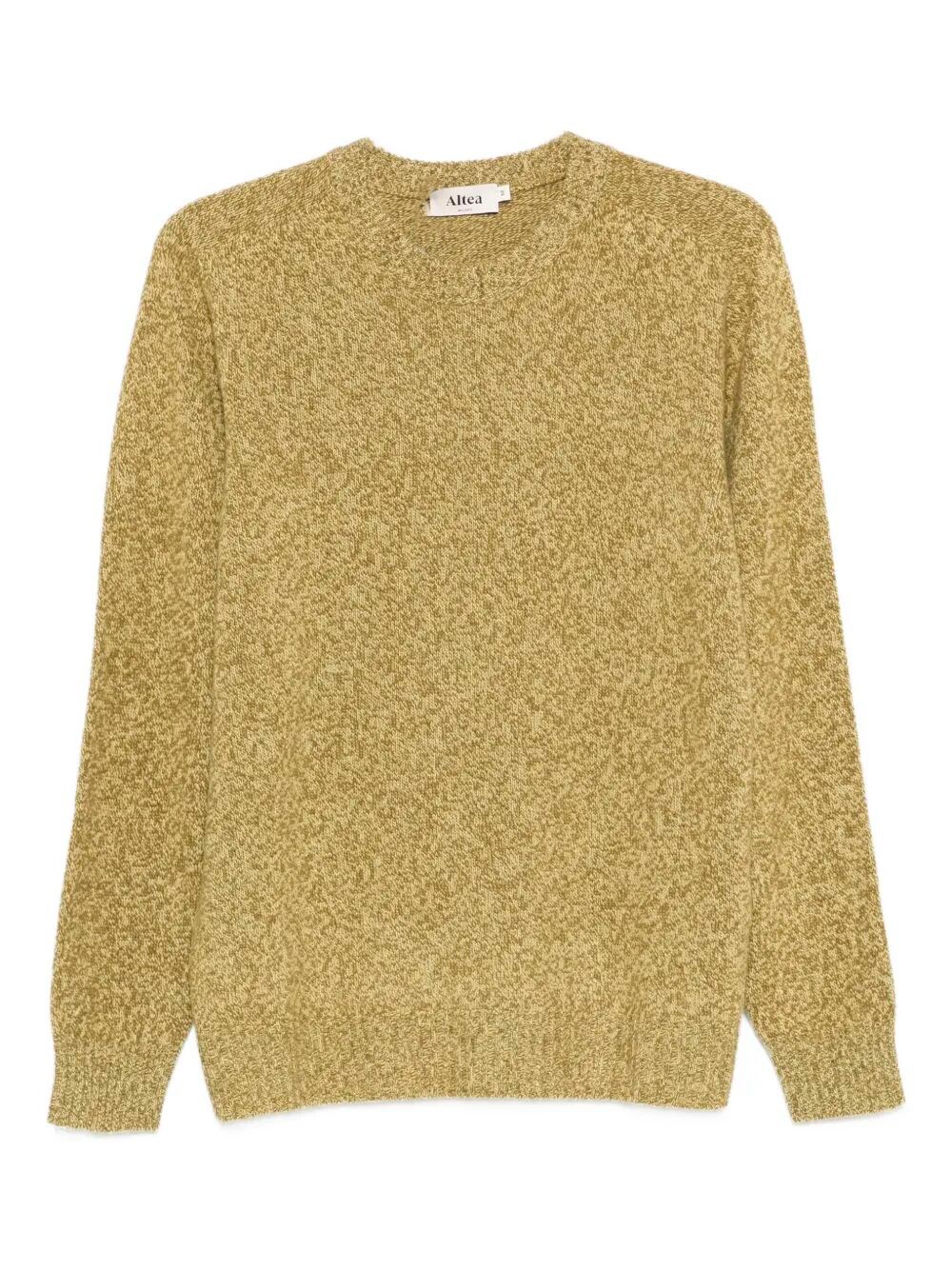 Altea Textured Knit Long Sleeve Crew-neck Sweater In Brown