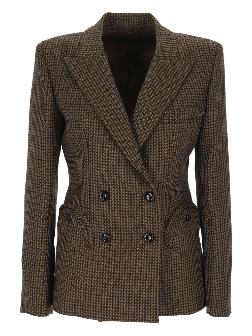 Blazé Milano Blaze Milano Everynight Houndstooth Wool Blazer In Brown