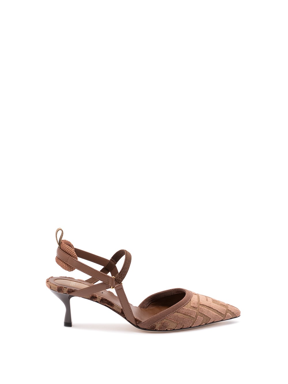 Fendi Colibrì Lite Slingbacks In Ff Fabric In Brown