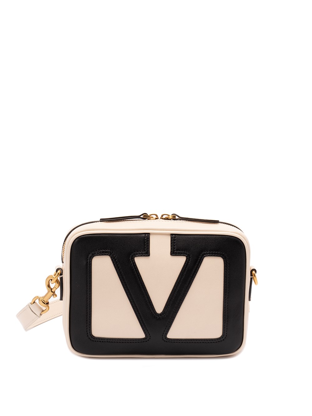Valentino Viva Superstar Two-tone Leather Messenger Bag In White