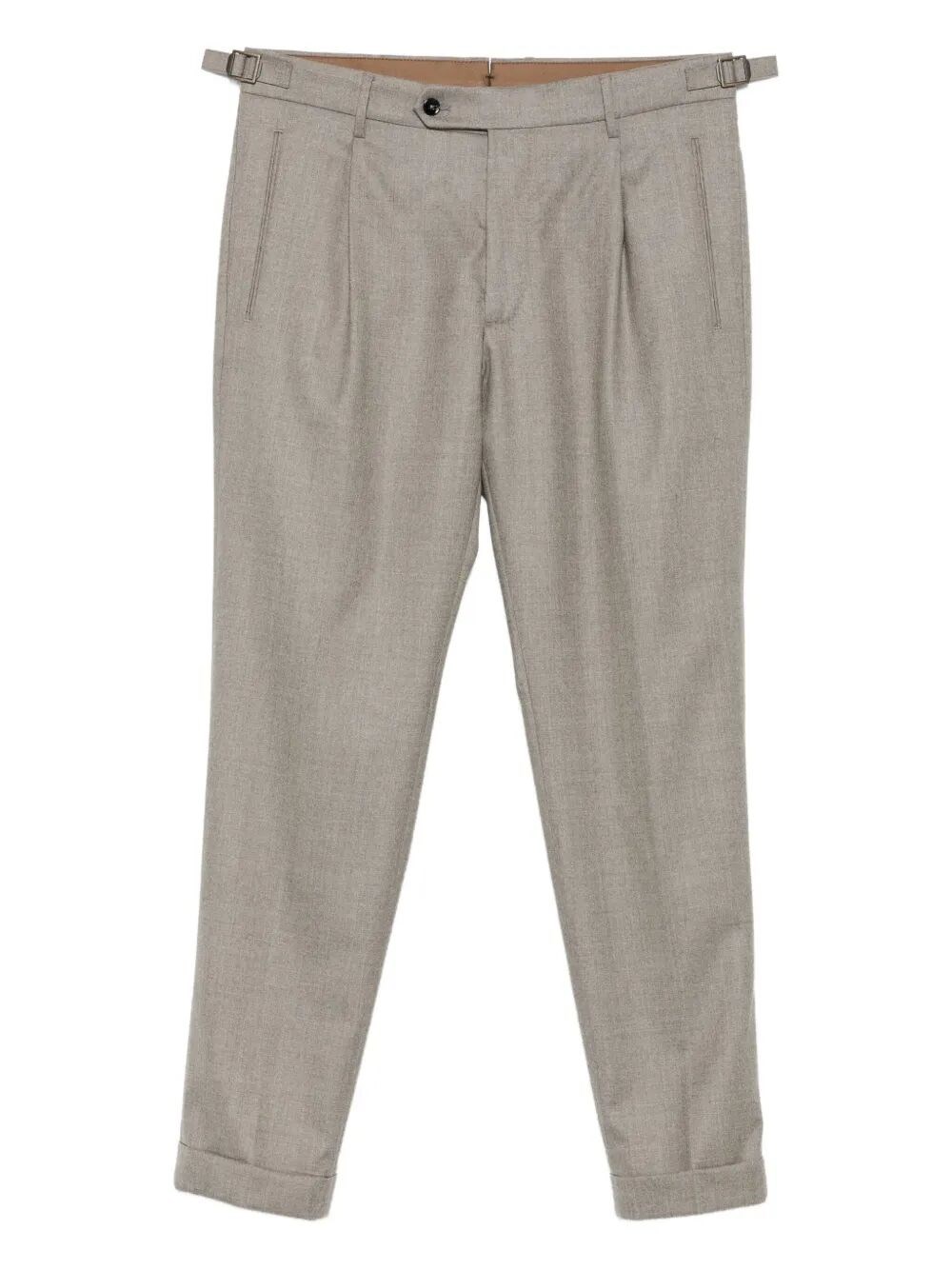 Berwich Pleated Side-adjuster Trousers In Gray
