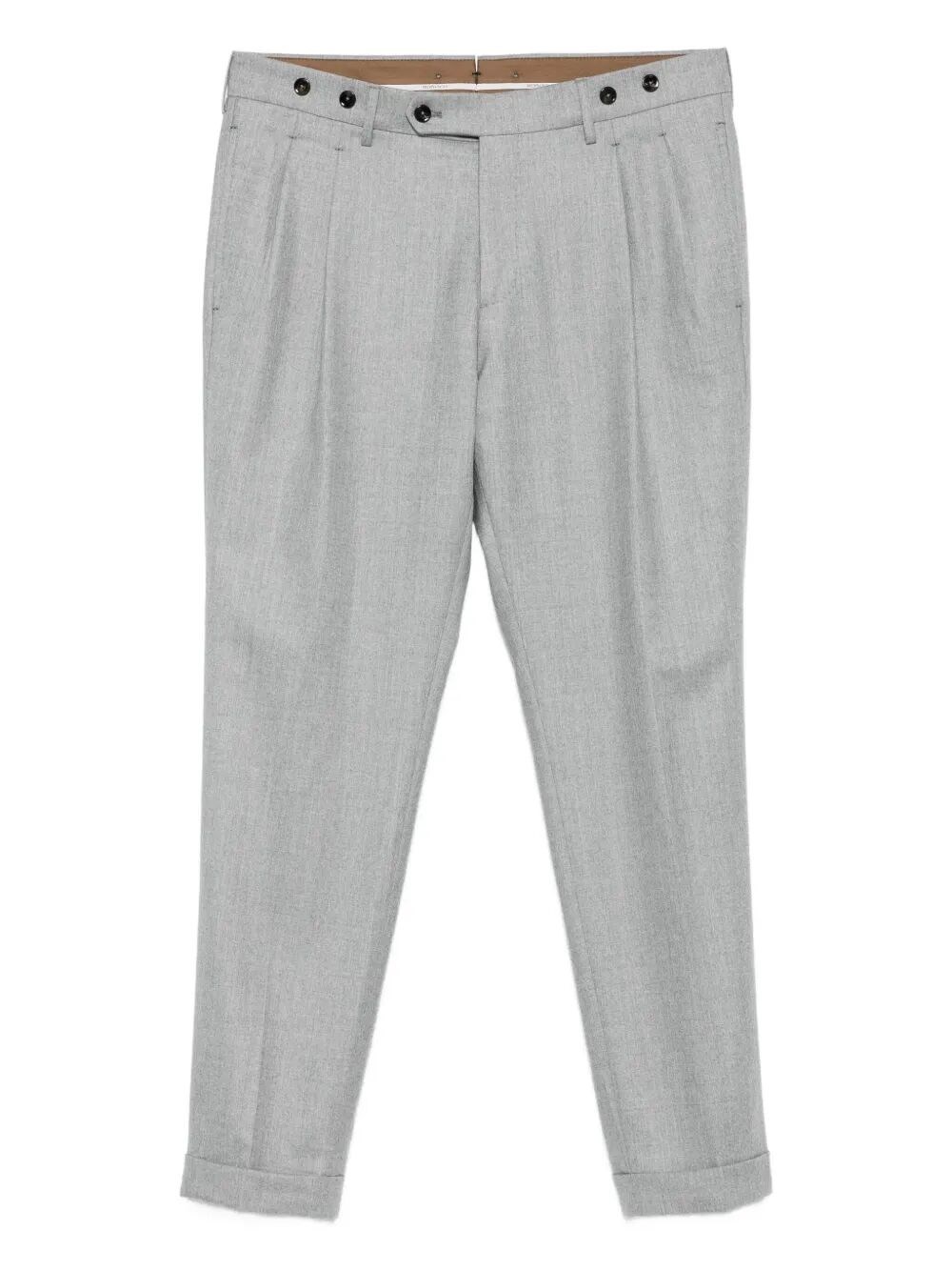 Berwich Pleated Button-fastening Trousers In Gray
