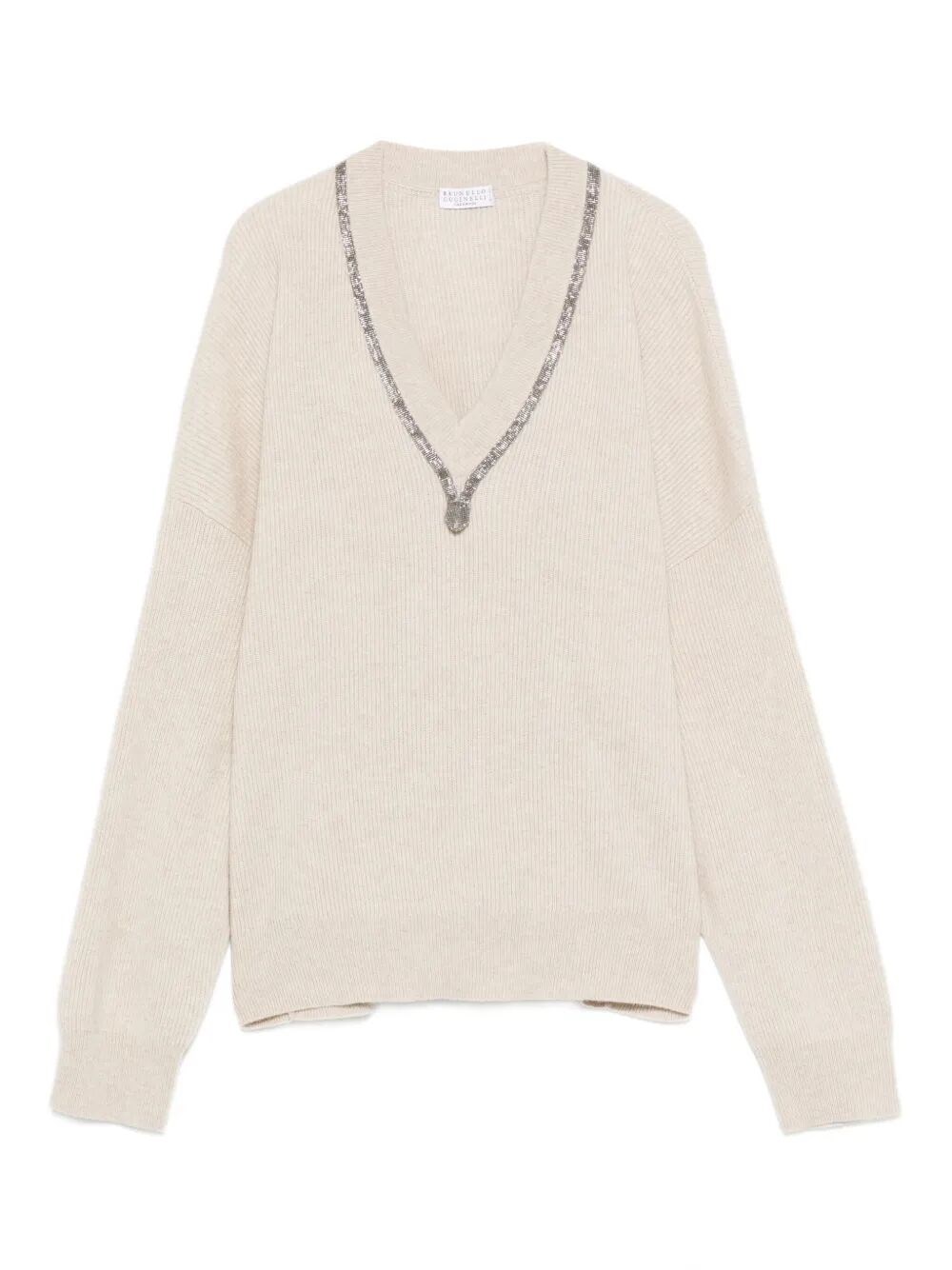 Brunello Cucinelli Cashmere Sweater In Sand