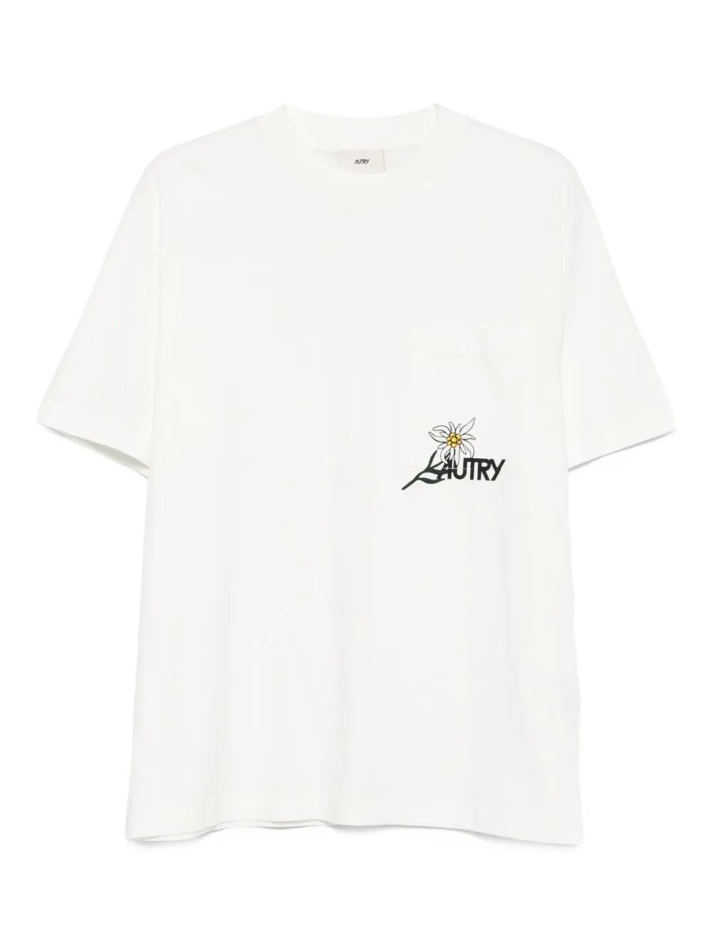Autry Pocket Crewneck Graphic Print T-shirt In White