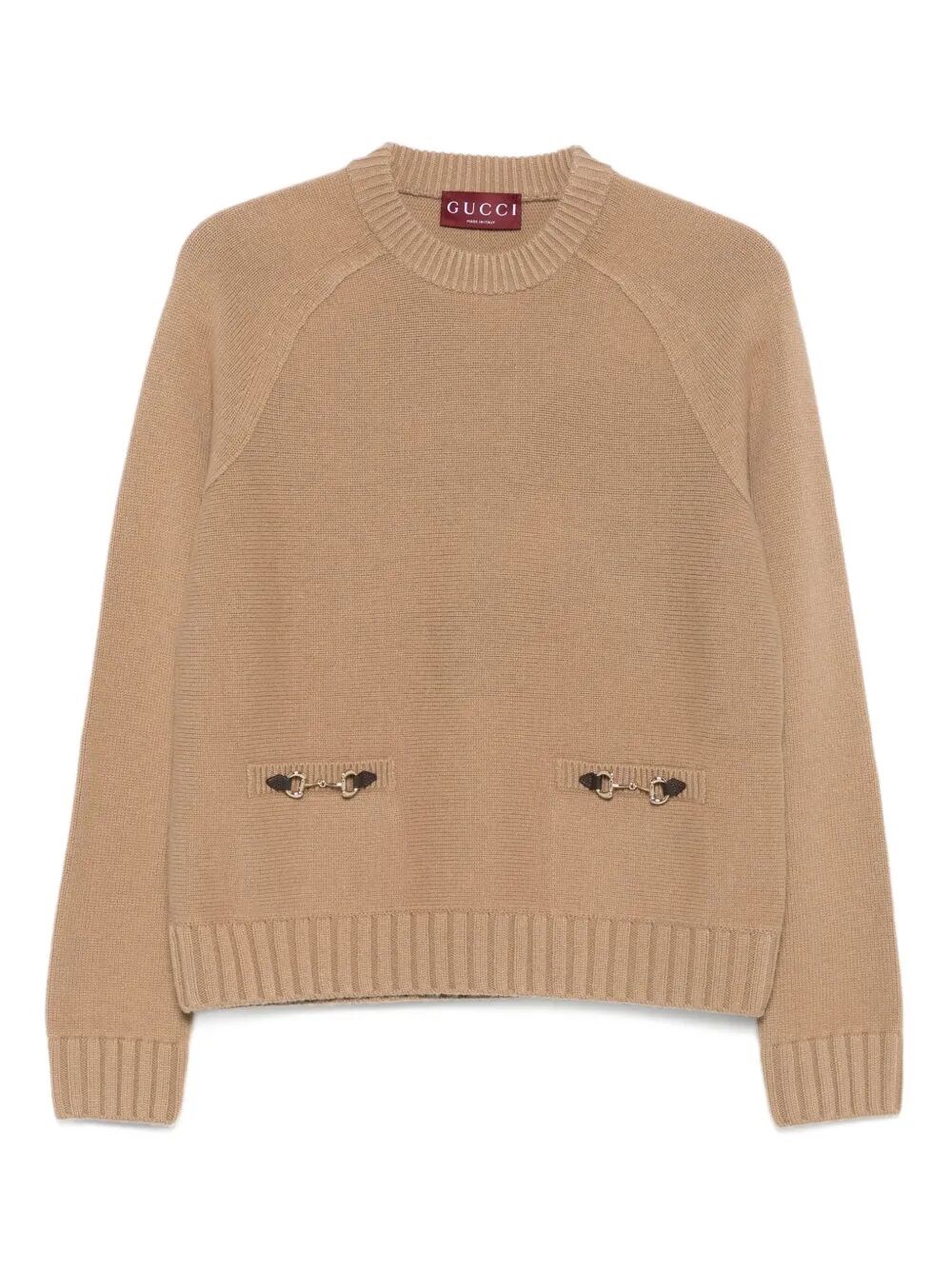 Gucci Horsebit Wool Cashmere Sweater In Brown