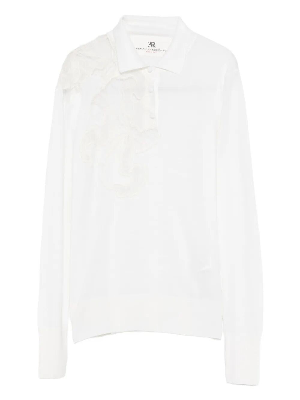 Ermanno Scervino Long Sleeve Polo-neck Sweater In White