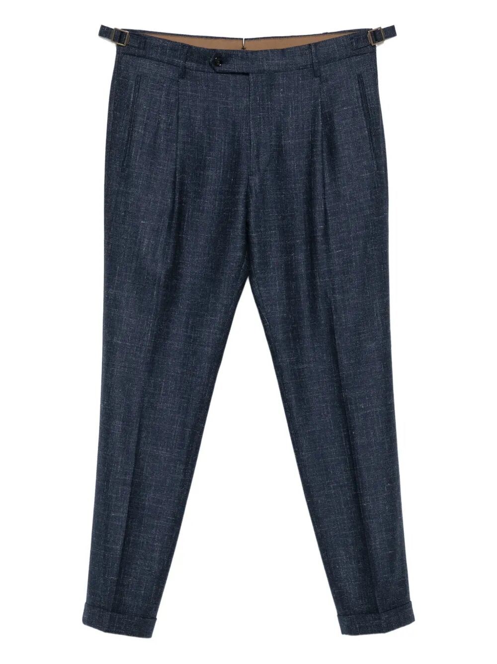 Berwich Pleated Side-adjuster Trousers In Blue