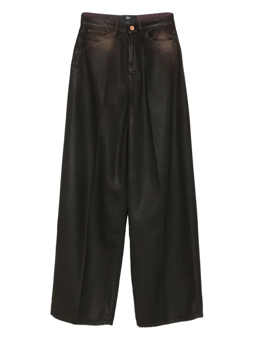 3x1 Faded Wide-leg Jeans In Black