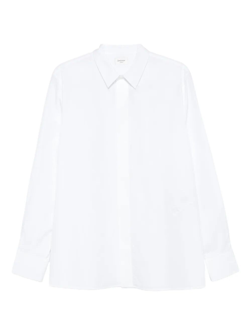 Saint Laurent Cotton Poplin Slim Fit Shirt In White