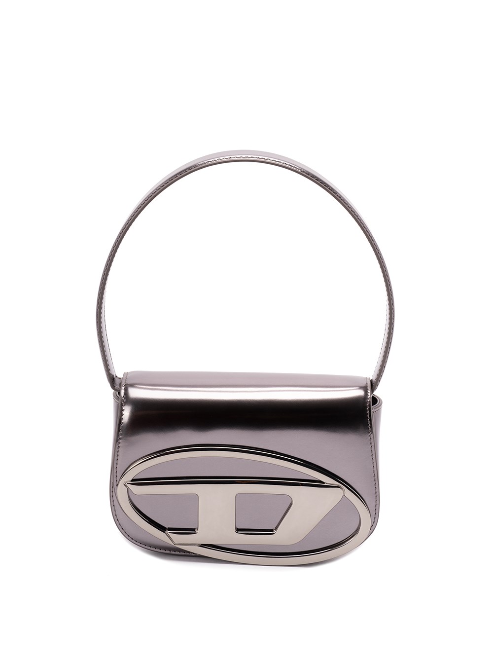 Diesel 1dr Leather Shoulder Bag In Gray