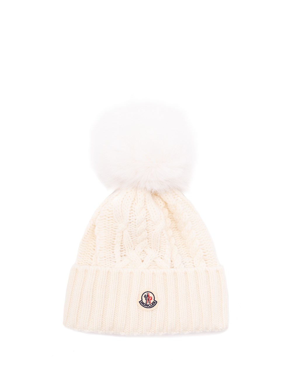 Moncler White Pom-pom Beanie In White