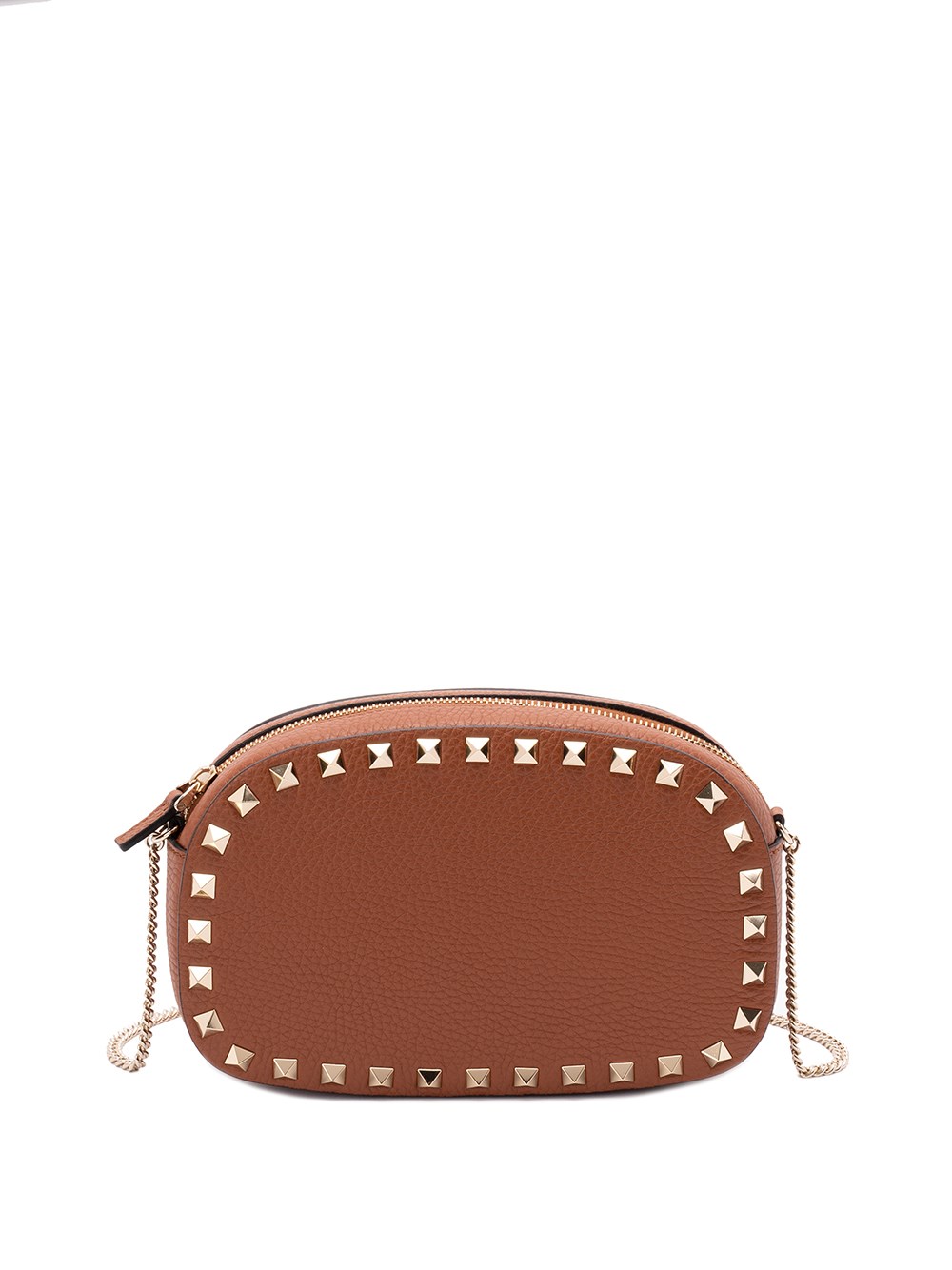 Valentino Mini Rockstud Chain Cross Body Bag In Brown