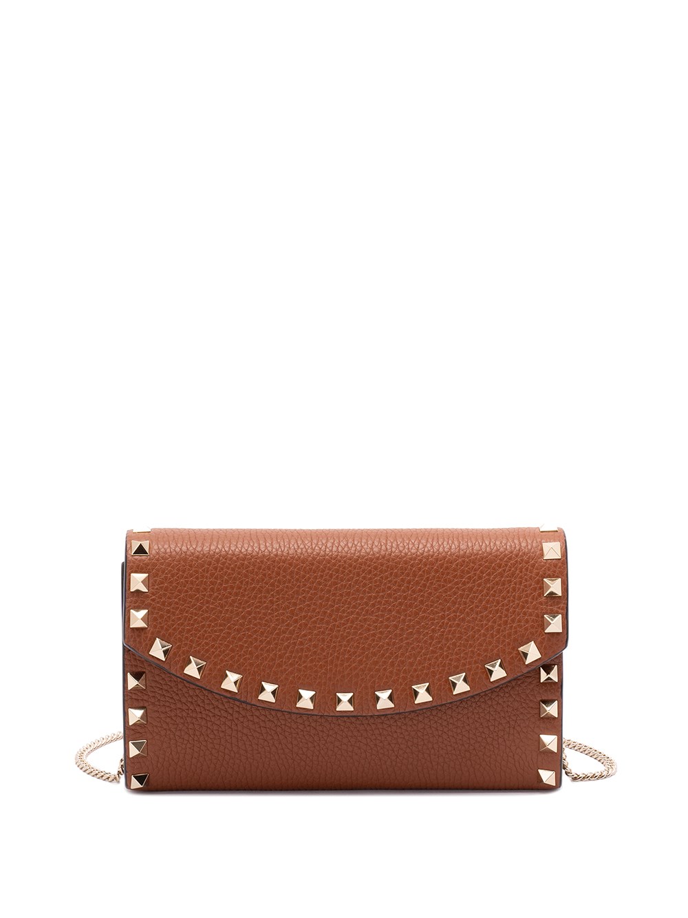 Valentino Garavani `rockstud` Wallet With Strap In Brown
