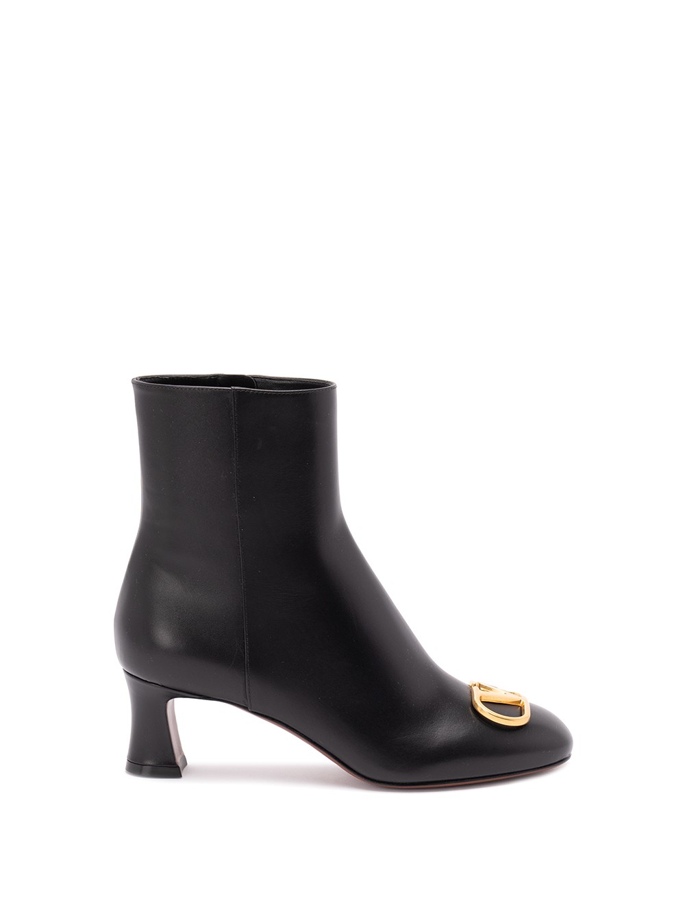Valentino 60mm Logo-plaque Leather Boots In Black