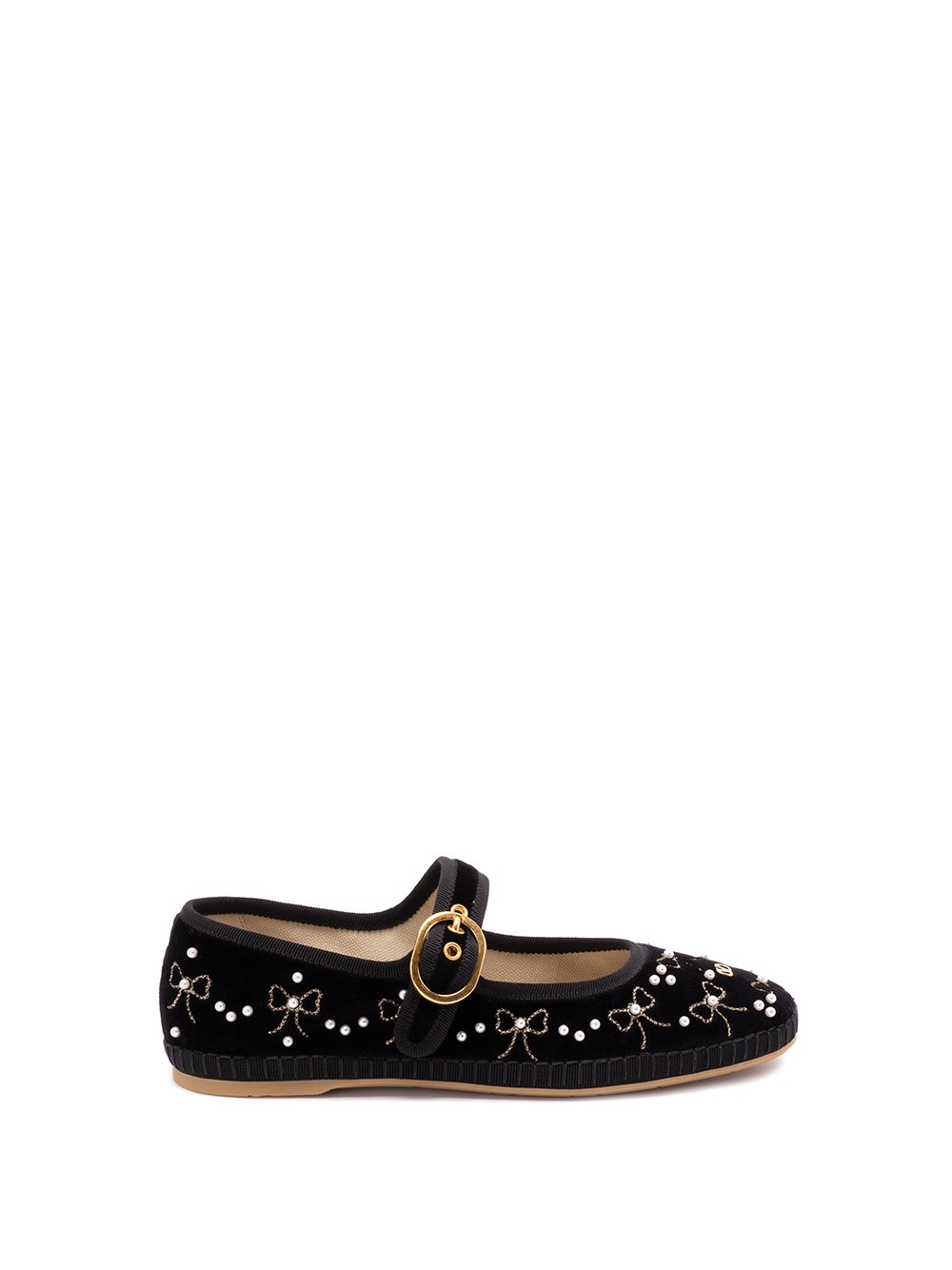 Valentino Vlogo Bow-embellished Ballet Flats In Black