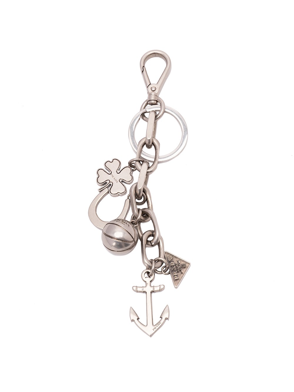 Prada Key Holder In Silver