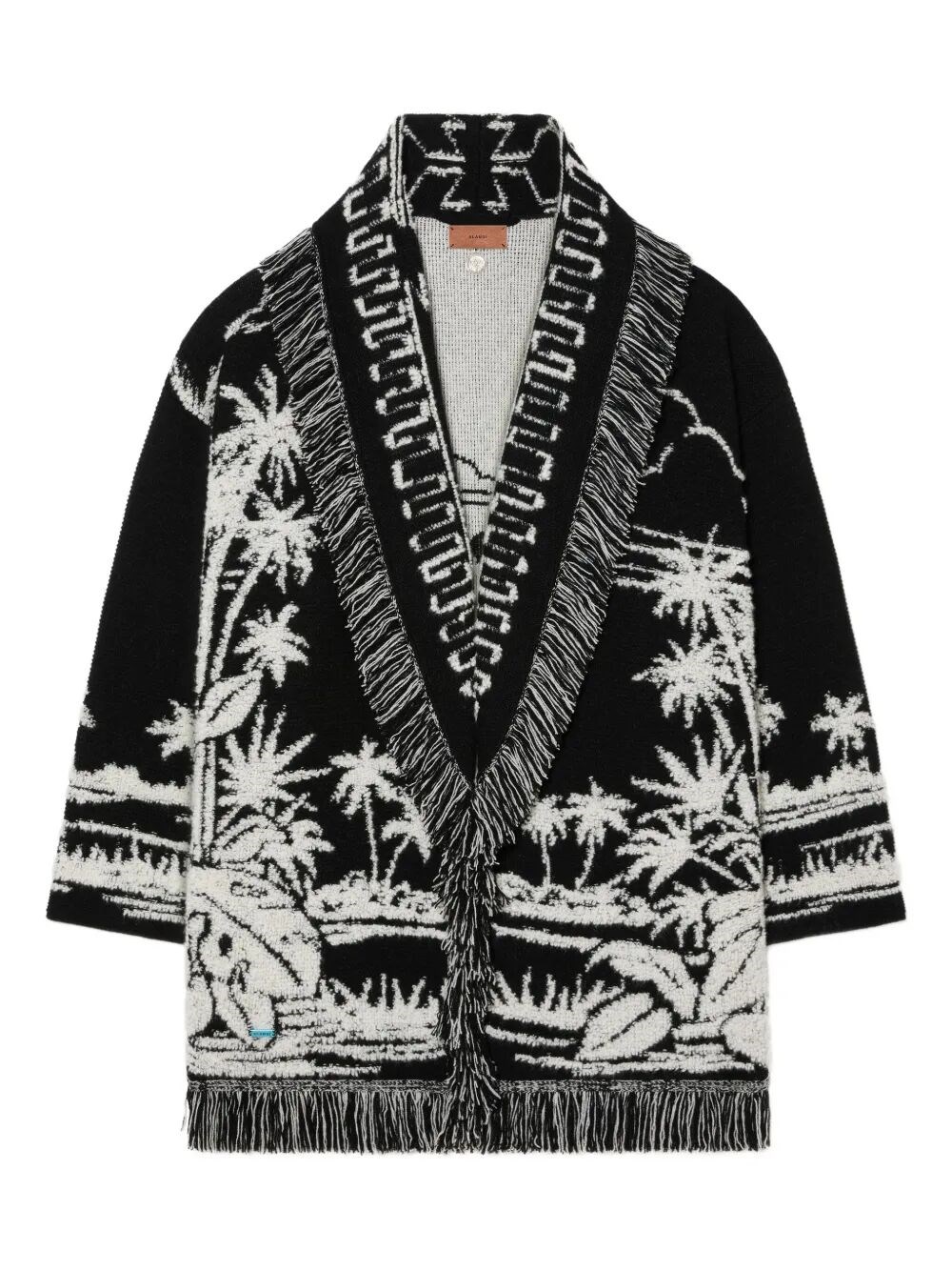 Alanui `palm Grove Tales` Cardigan In Black