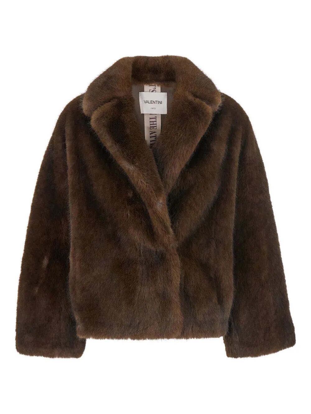 Valentini 1972 Plush Brown Faux Fur Jacket In Brown