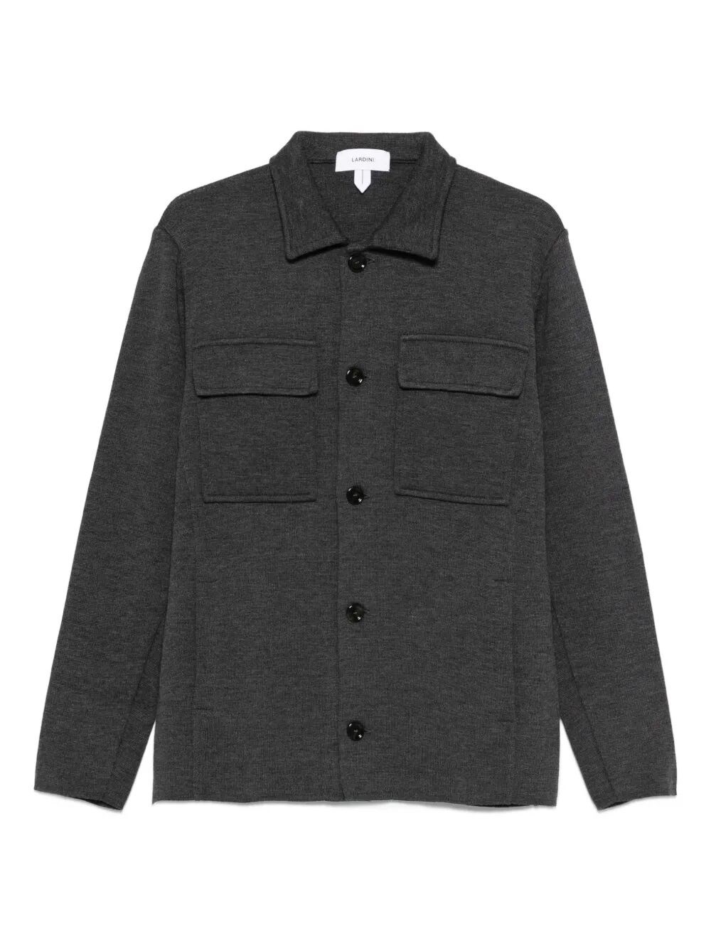 Lardini Buttoned Flap-pocket Shirt Jacket In Gray