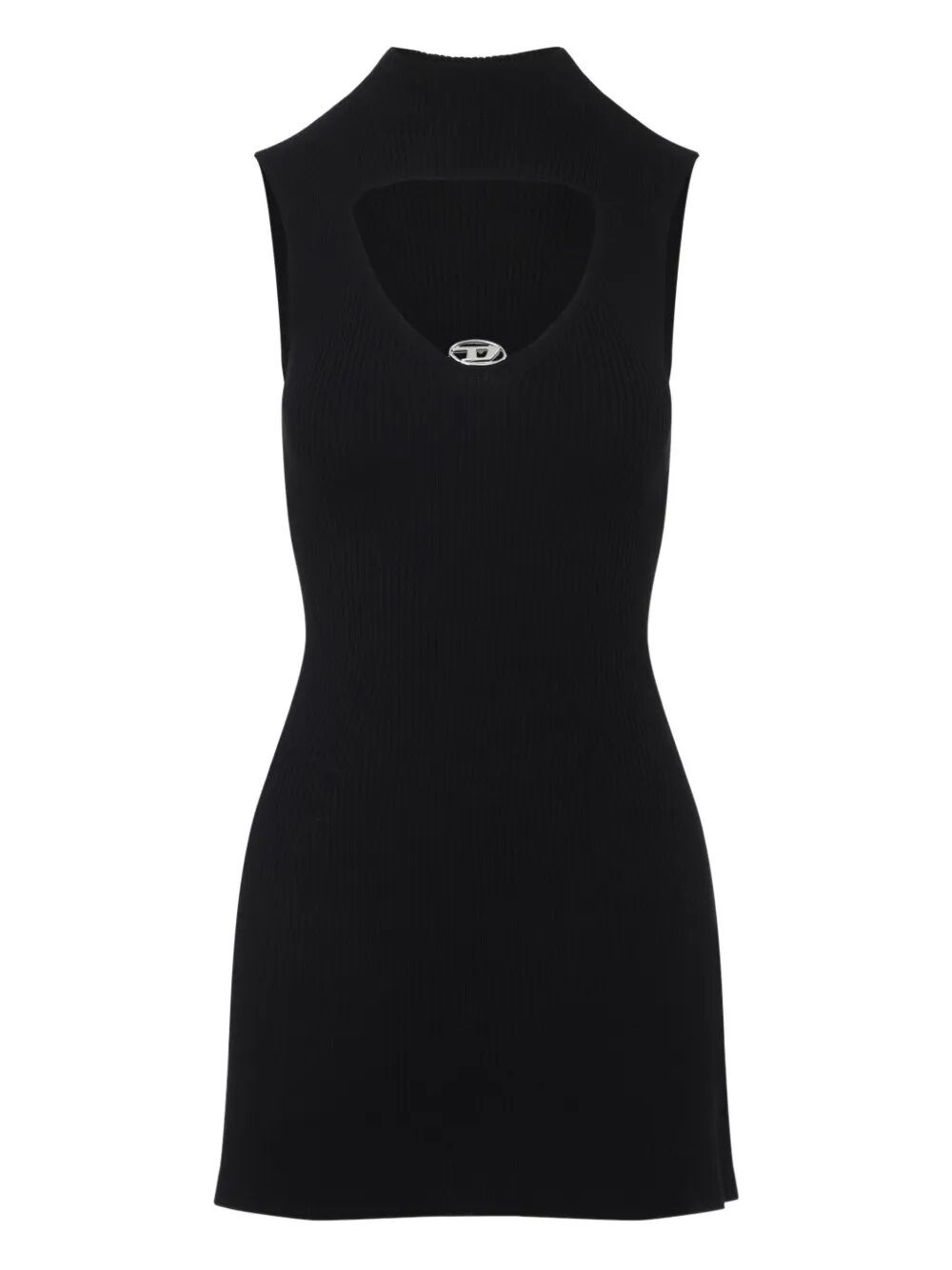 Diesel Womens 9xx M-olini Short Sleeveless Wool Knitted Mini Dress In Black