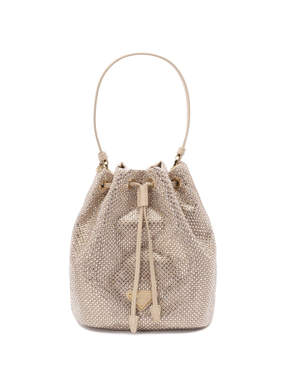 Prada Re-edition Mini Bag With Crystals In Sand