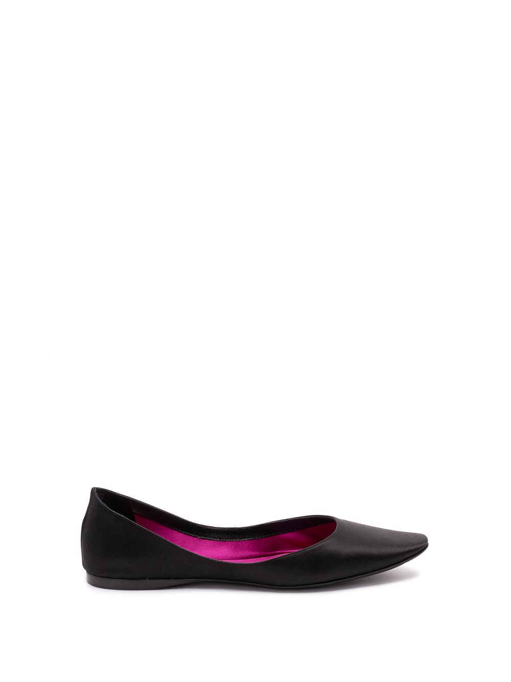 Saint Laurent Lou Satin Crêpe Ballet Flats In Black