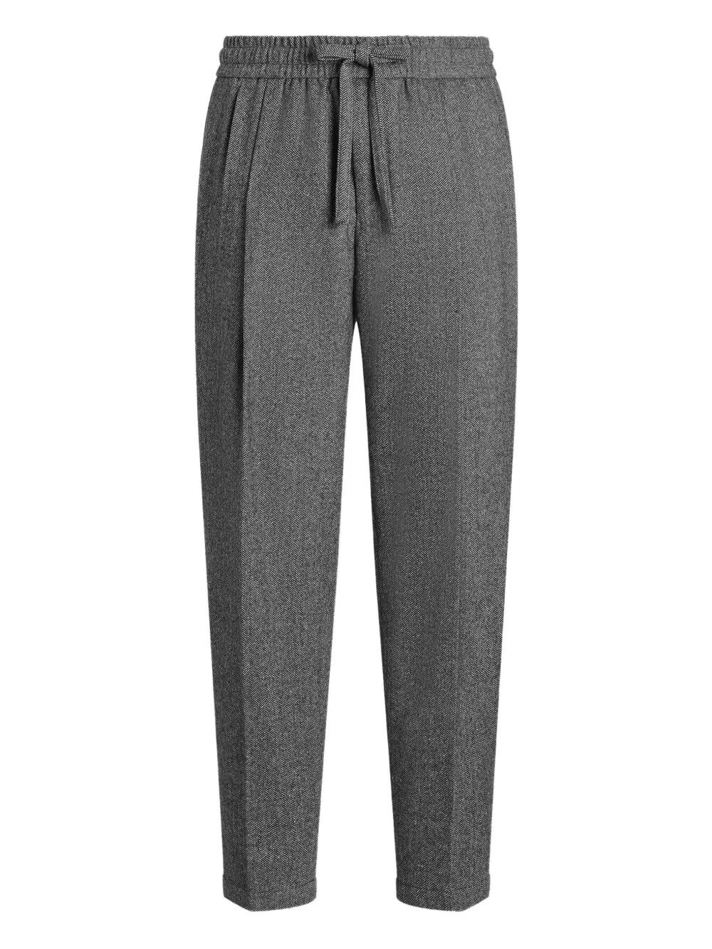 Dolce & Gabbana Trousers Tailored Herringbone Pattern In Gray