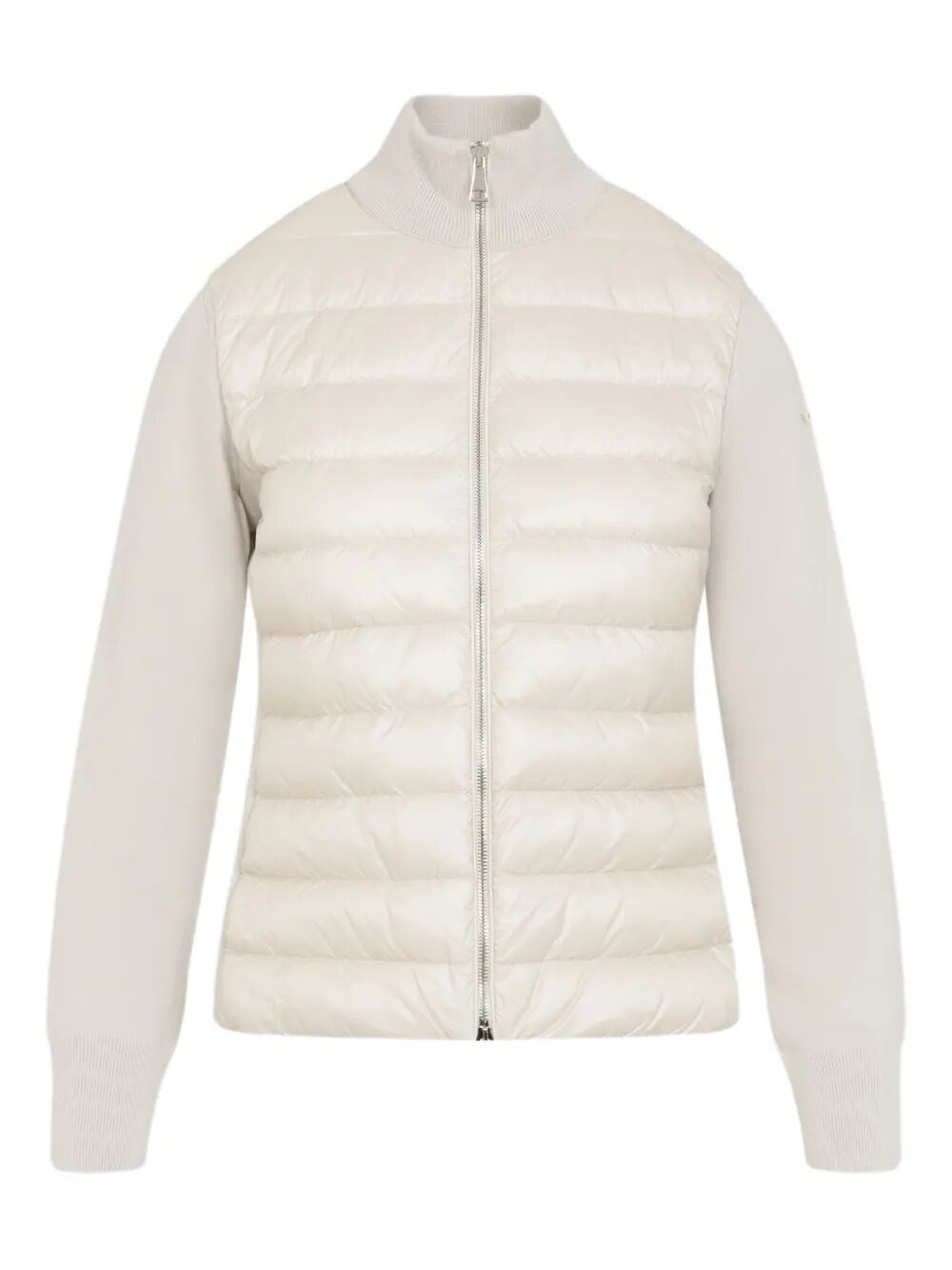 Moncler Quilted Tech Fabric Cardigan Pockets In Sand