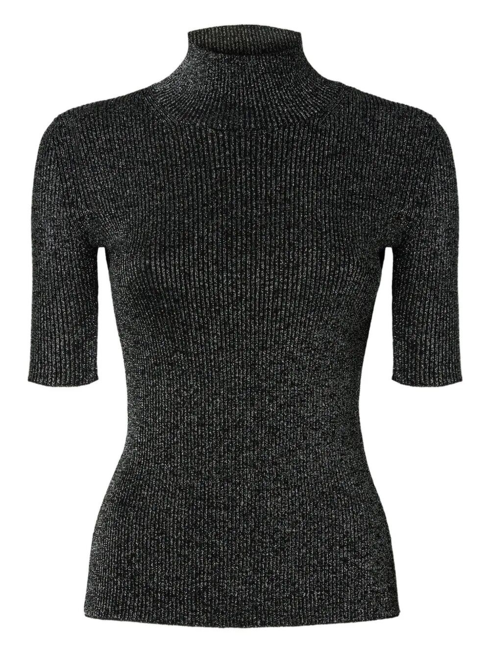 Missoni Metallic-effect Ribbed-knit Top In Black
