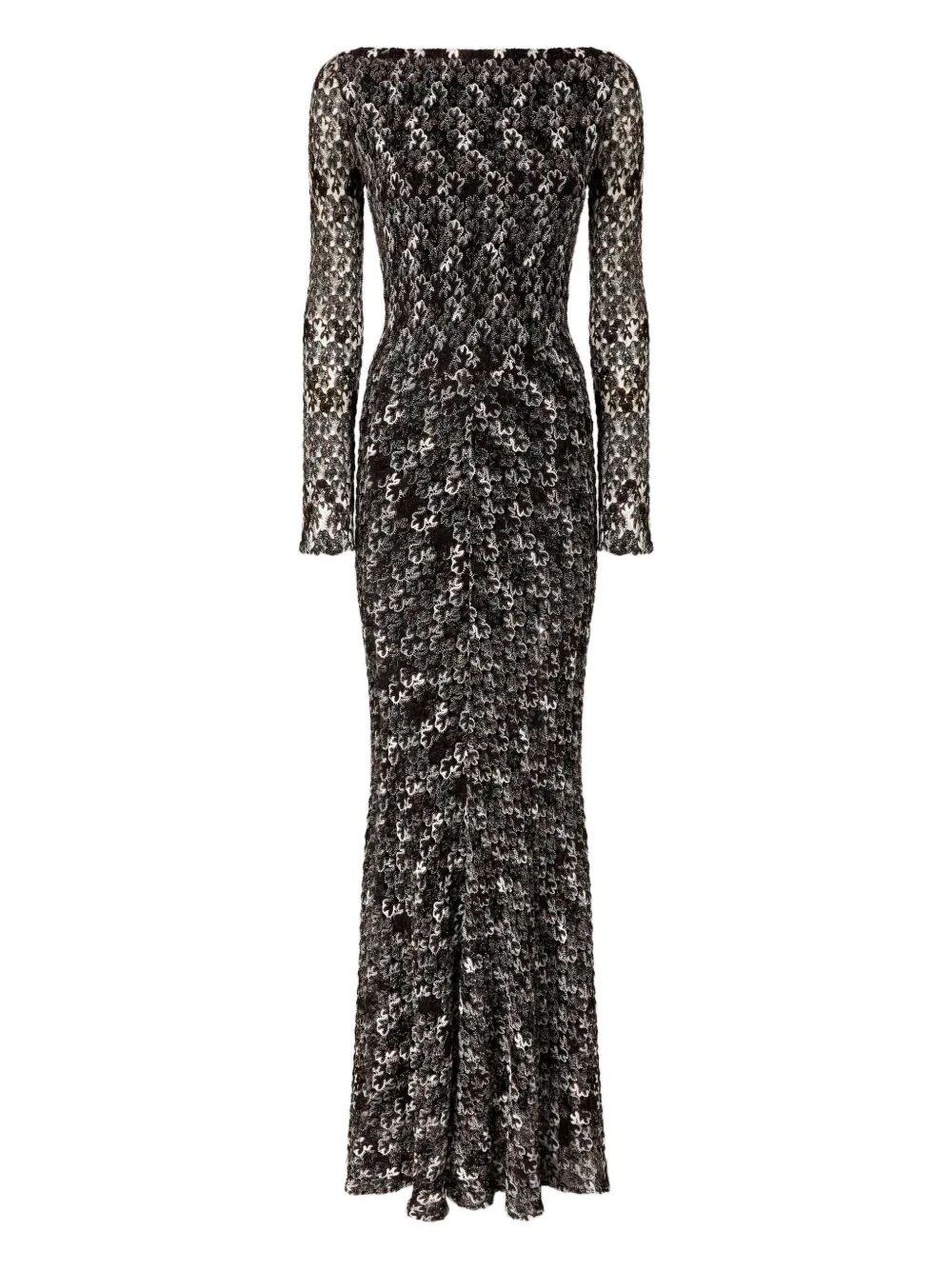 Missoni Long Double Layer Boat Neck Dress Dresses Multicolor In Multi