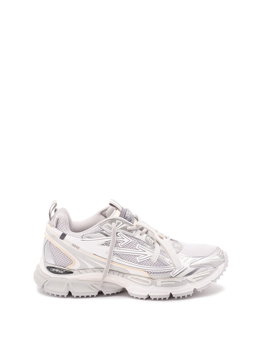 Off-white Ow Be Right Grey Low Top Sneakers With Zip-tie Detail In Mesh And Leather Man In Gray