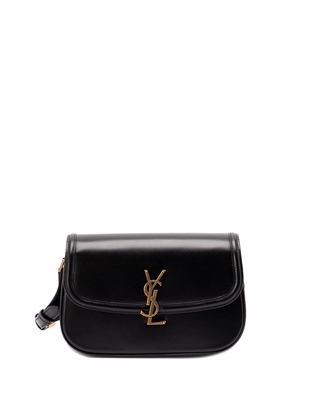 Saint Laurent Medium Solferino Leather Shoulder Bag In Black