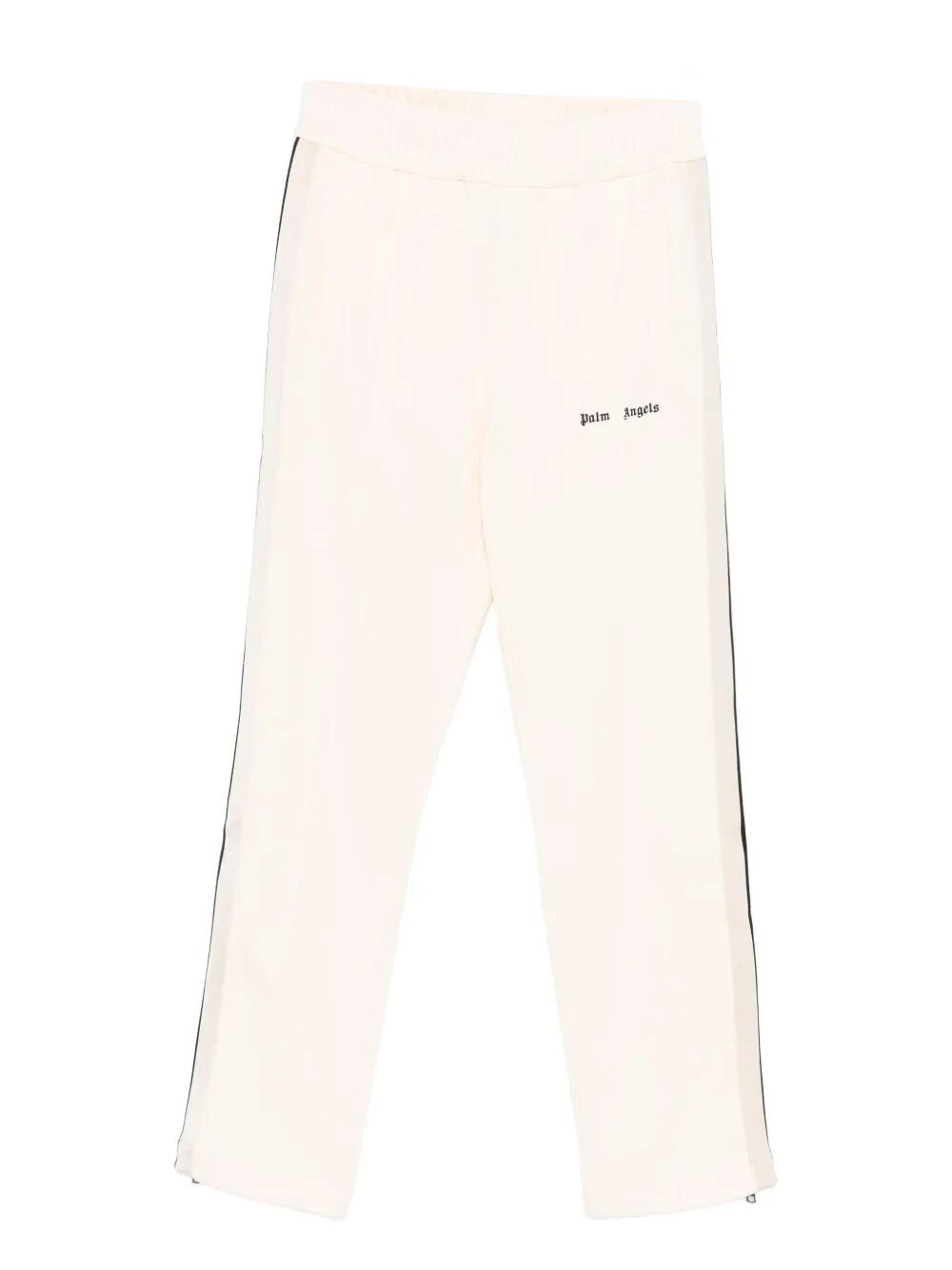 Palm Angels Logo-embroidered Drawstring Track Pants In Neutral
