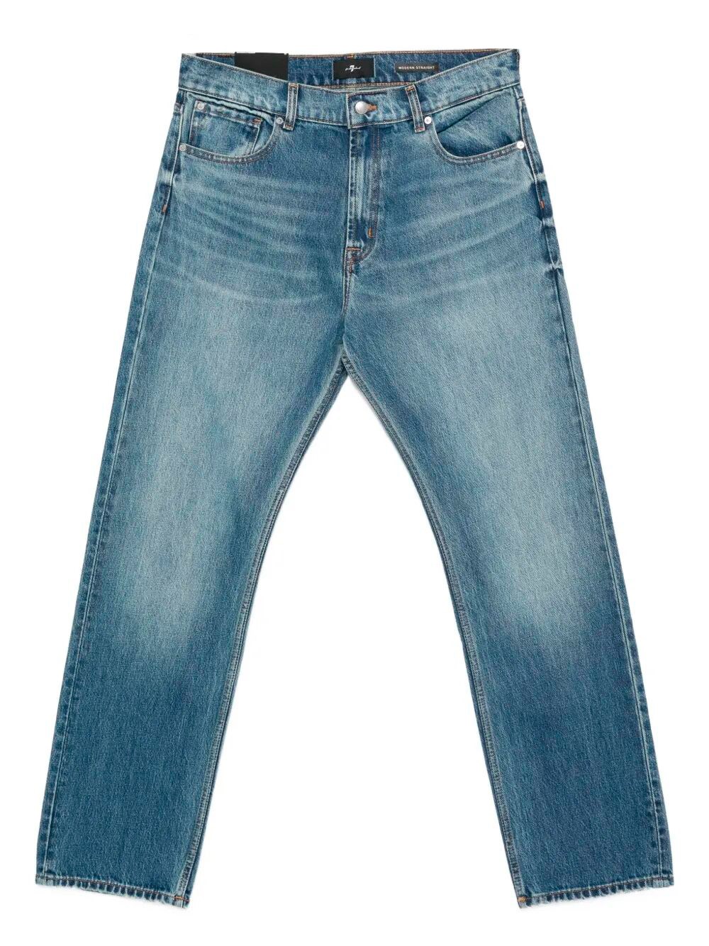 7 For All Mankind Straight Jeans In Blue