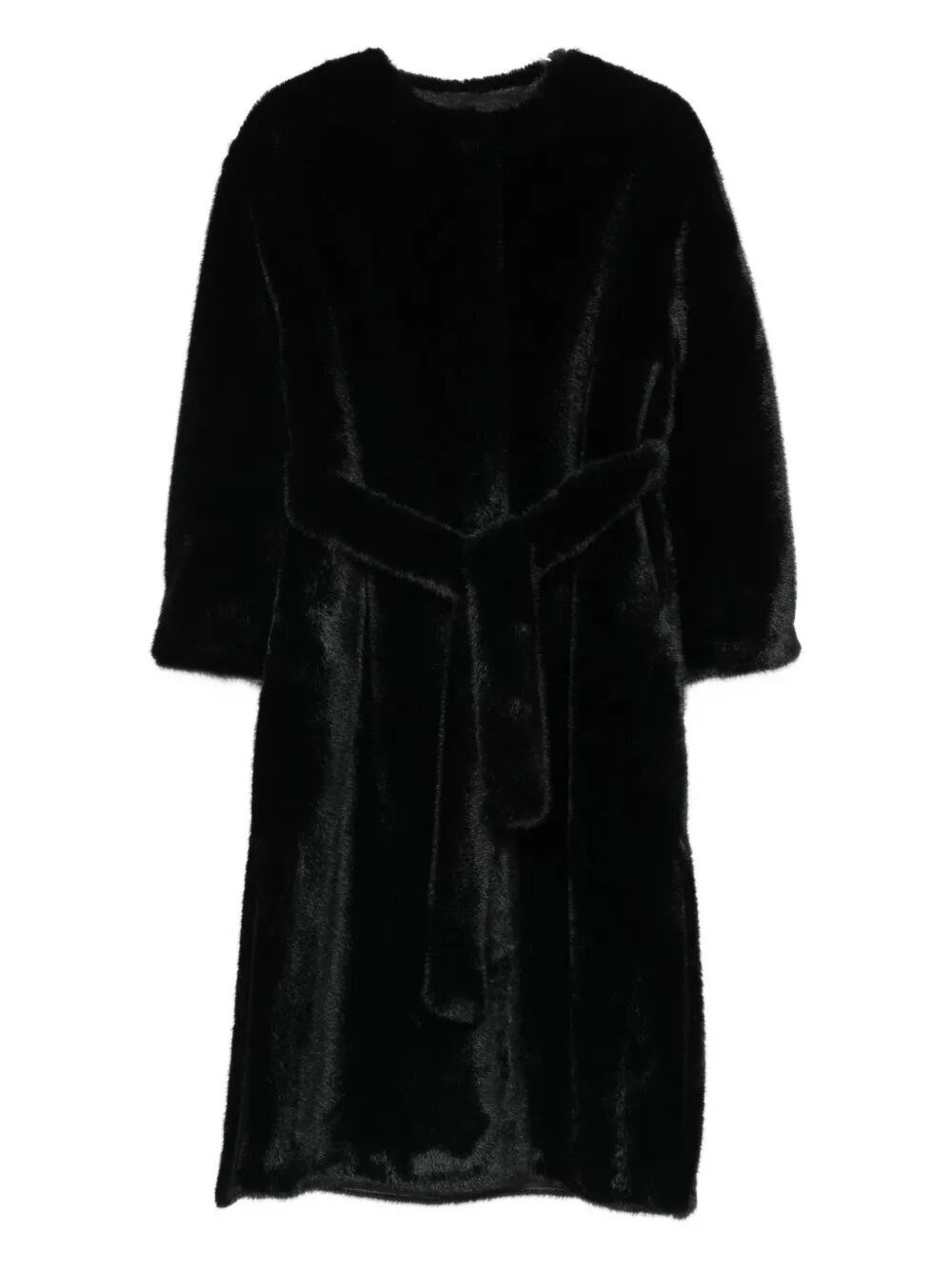 Valentini 1972 Eco Mink Coat In Black