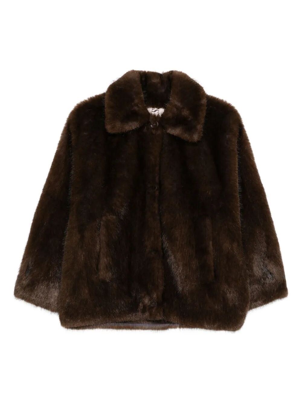 Valentini 1972 Faux-fur Collared Jacket In Brown