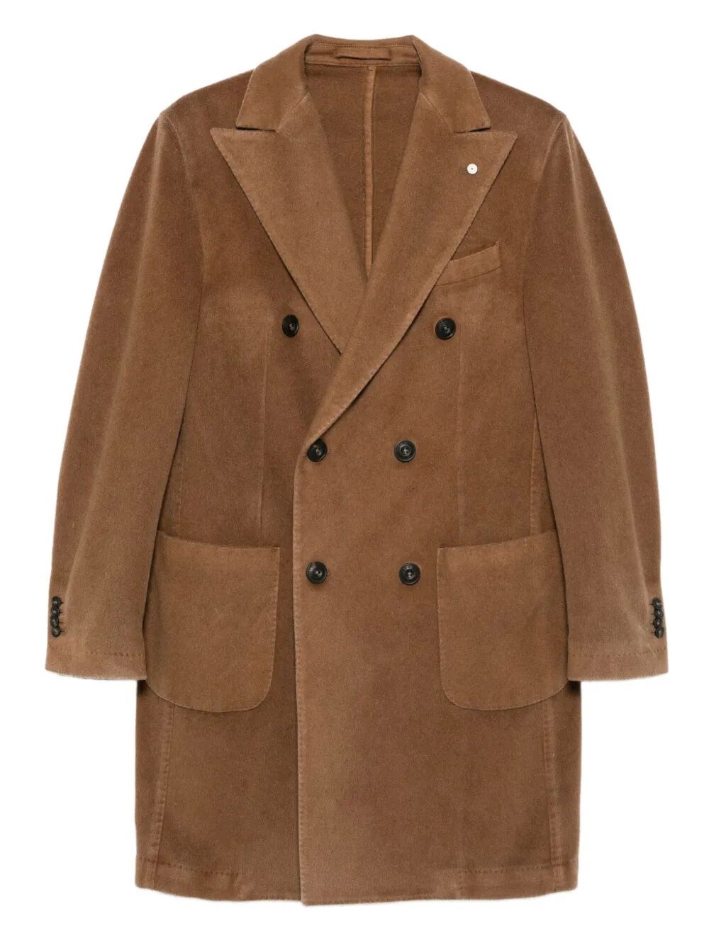 L.b.m 1911 Double-breasted Patch-pocket Coat In Brown