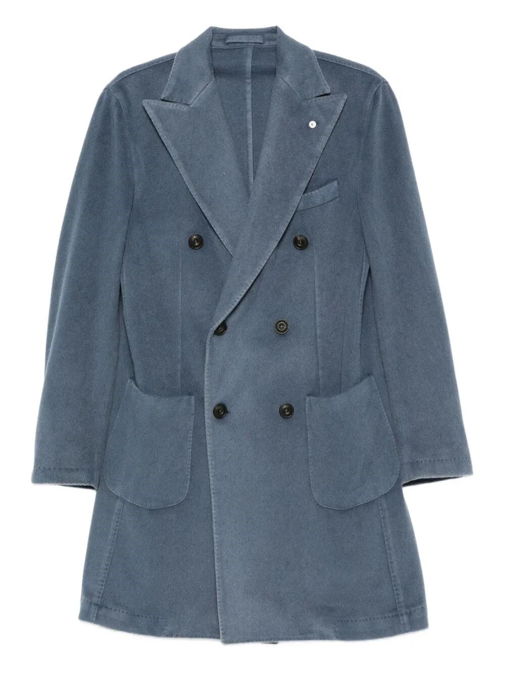 L.b.m 1911 Double-breasted Patch-pocket Coat In Gray