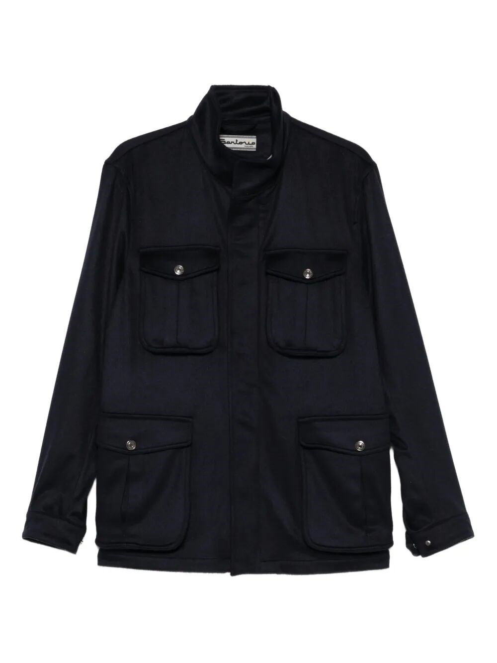 Sartorio Napoli Flap-pocket High-neck Jacket In Blue