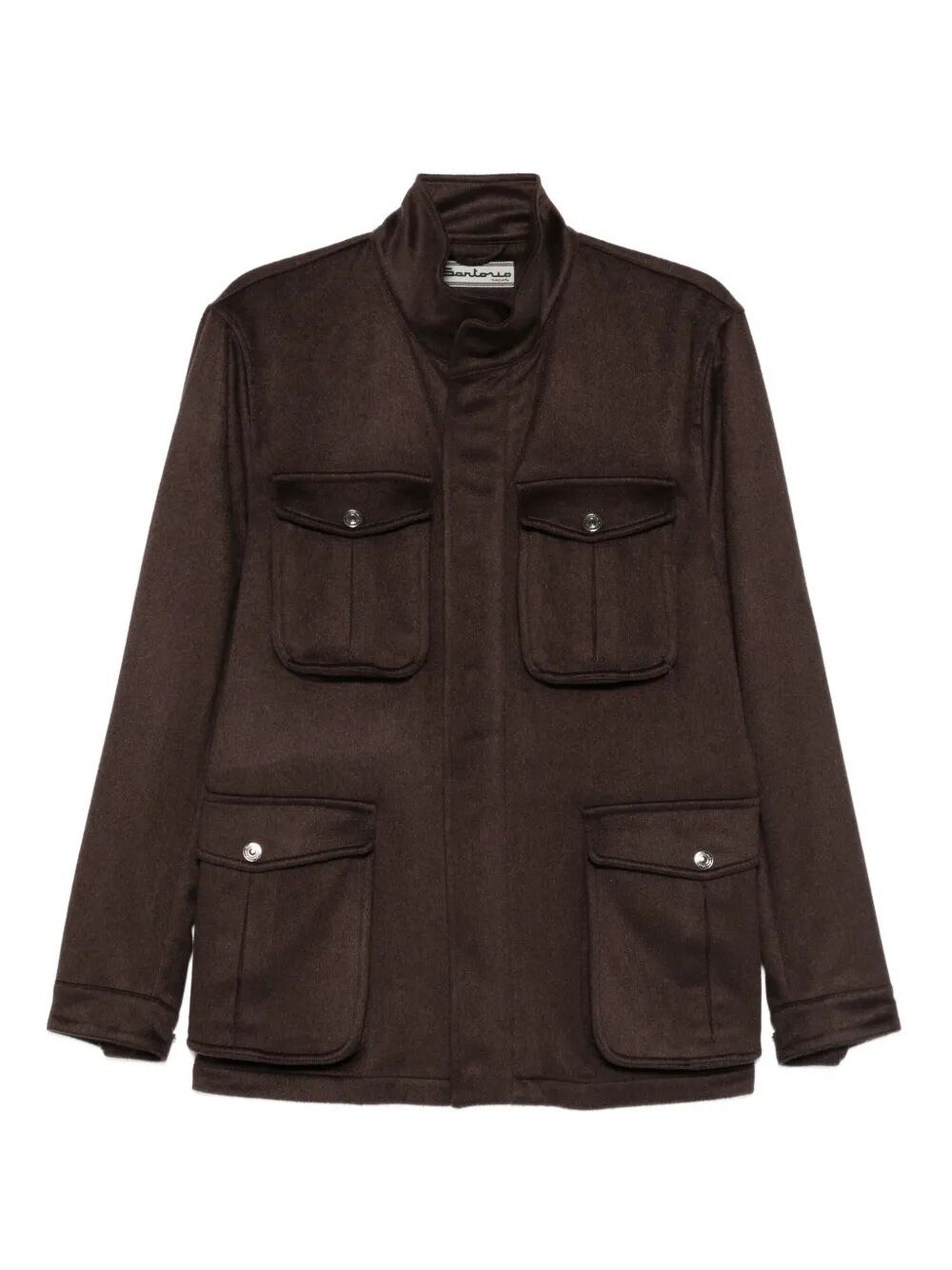 Sartorio Napoli Flap-pocket Cashmere Jacket In Brown