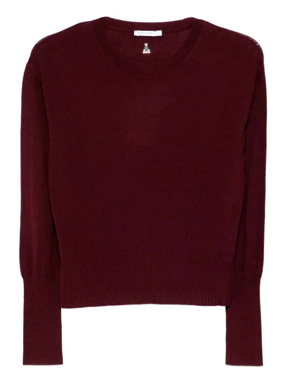 Patrizia Pepe Wool Sweater In Burgundy