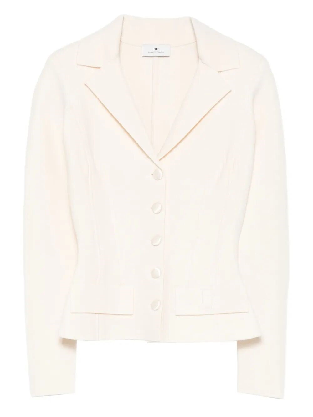 Elisabetta Franchi Button-fastening Fitted Jacket In Neutral
