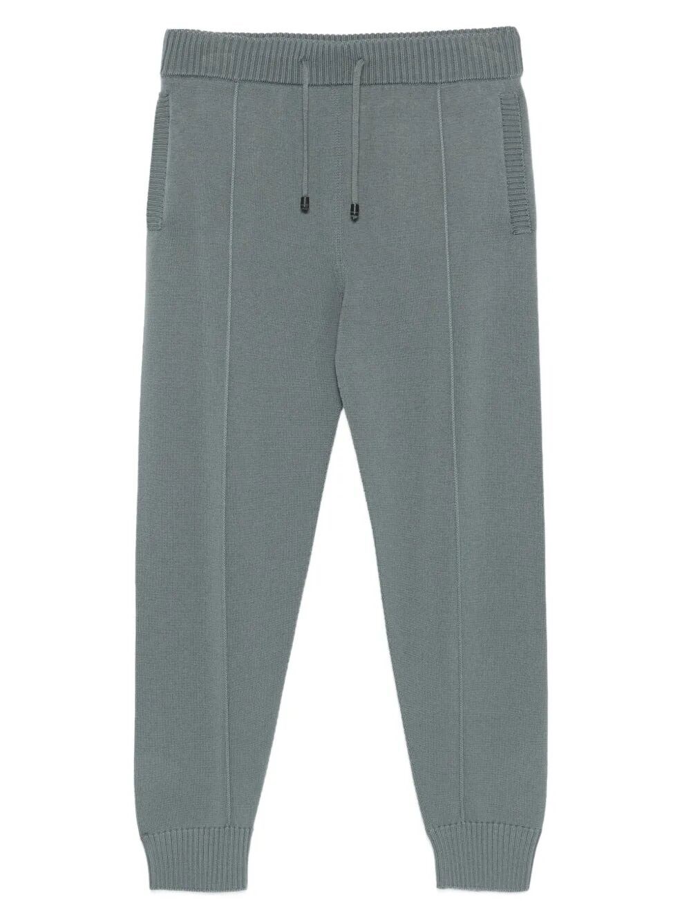 Drumohr Drawstring-waist Knitted Track Pants In Green