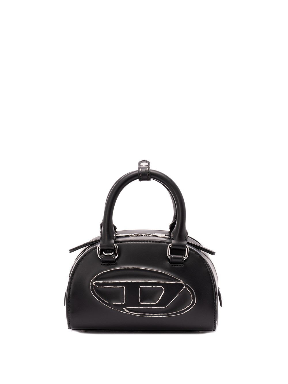 Diesel Womens T8013 1dr Dome Leather Cross-body Bag In Black
