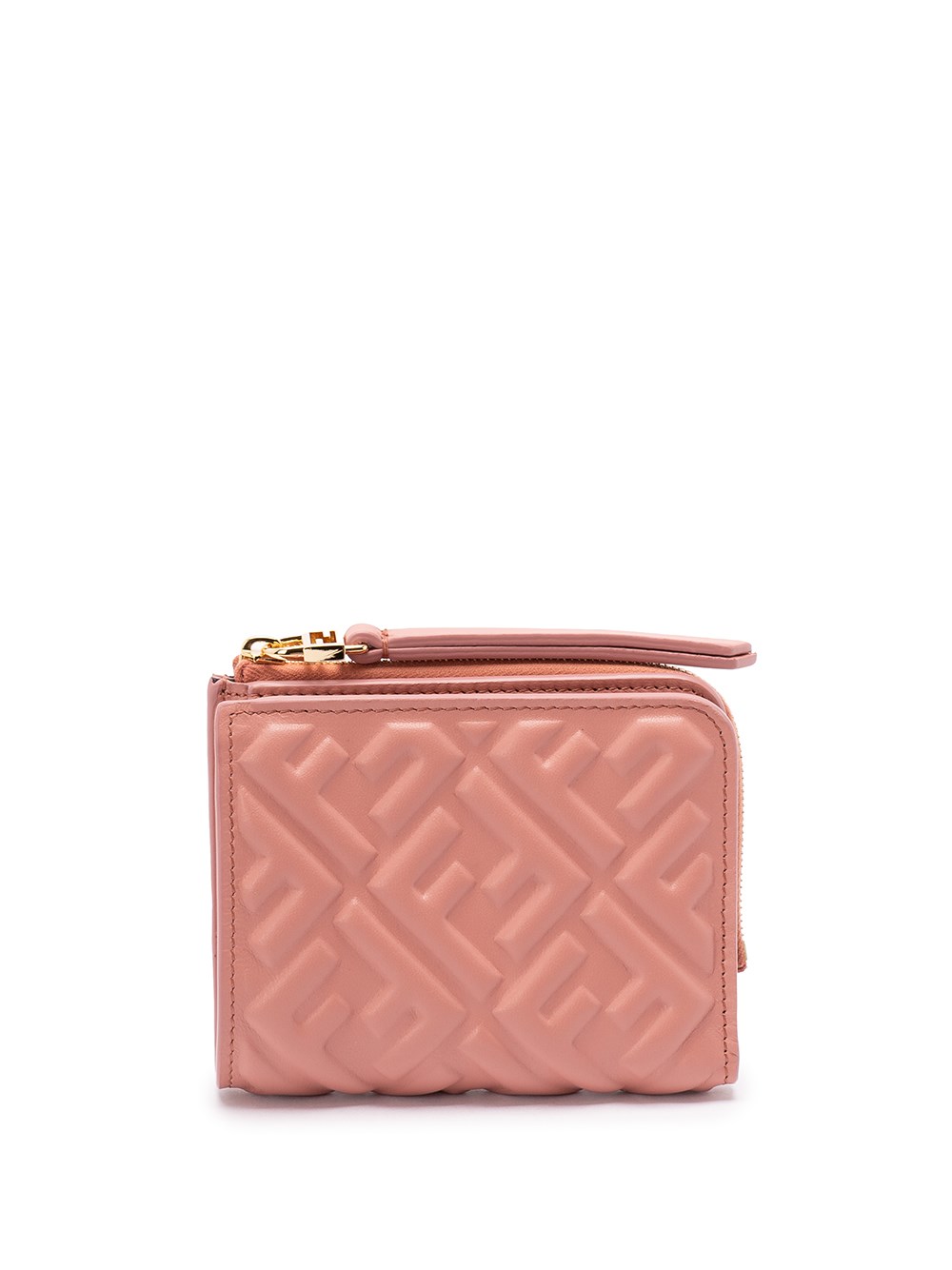 Fendi Slim Baguette Wallet In Pink Nappa With Ff Motif Women In Pink
