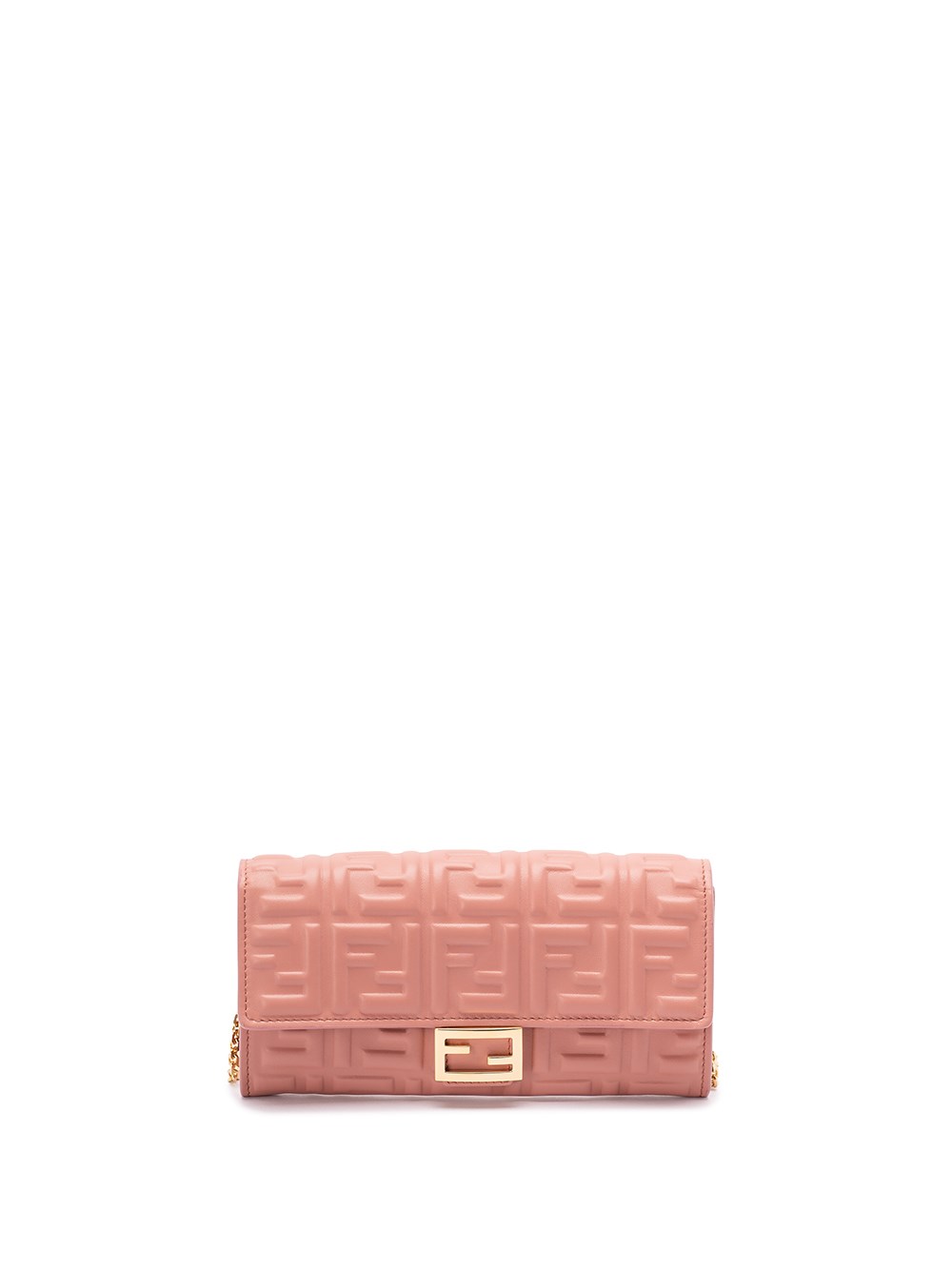 Fendi Chain Strap Wallet Gold-tone Hardware In Pink