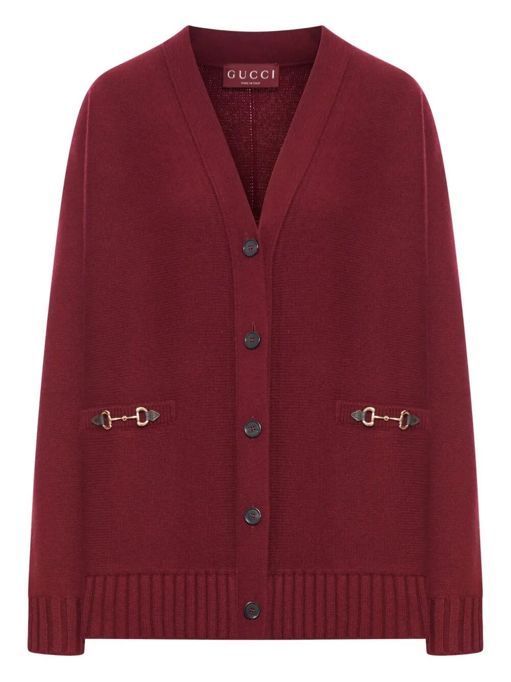 Gucci Long Sleeve V-neck Cardigan In Red